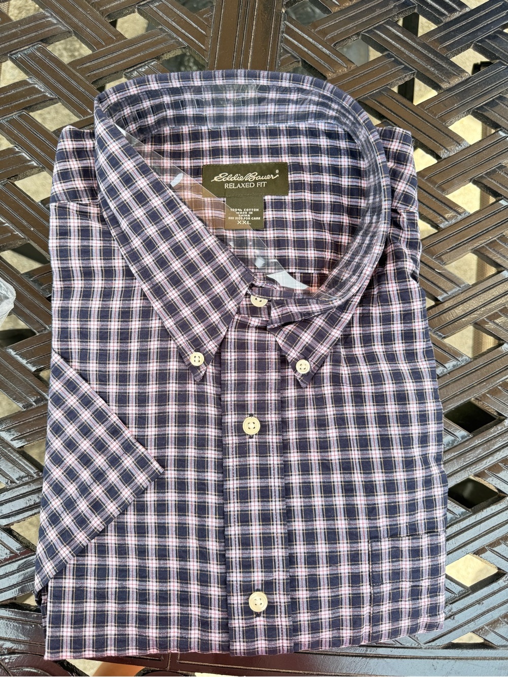 Eddie Bauer Relaxed Fit Men's Plaid Button-Down Shirt